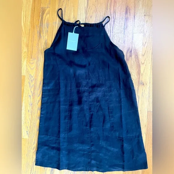 chinese dress ladies Blue Midi Linen Apron Dress 4202 – Xiaolizi